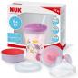 Preview: NUK 3-in-1 Trinklernset mit Schnabeltasse(6+M),Magic Cup 360° Trinklernbecher(8+M) & Action Cup Trinkflasche Kinder(12+M) 230ml Mädchen (Rosa)