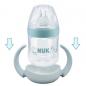 Preview: NUK Nature Sense Babyflasche und Tragegriffe SET 150 ml 0-6 Monate grün