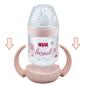 Preview: NUK Nature Sense Babyflasche und Tragegriffe SET 150 ml 0-6 Monate rosa