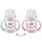 Preview: Nuk Beach Nature Sense Trinklernflasche und Tragegriffe SET 6-18 M,150 ml, girl