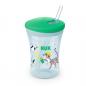 Preview: NUK Action Cup 230ml mit Trinkhalm （grün）