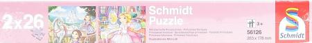 Schmidt Spiele 56126 Märchenhafte Prinzessin Puzzle, 2x26 Teile