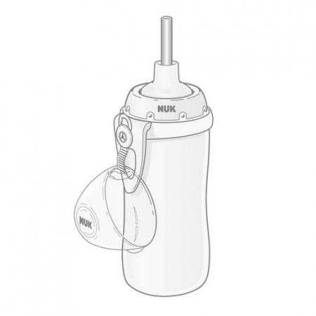 NUK Flexi Cup Trinklernflasche mit Trinkhalm, 300ml, 12+ Monate, Bagger (grün)