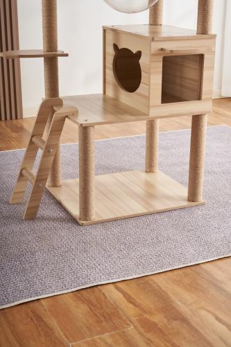 Snoekie Stabiler Kratzbaum mit Katzenhaus, Acryl-Körben und Kletterleiter