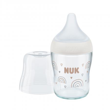 NUK Perfect Match Glas-Babyflasche mit weichem Silikon-Trinksauger