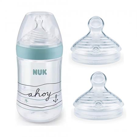 NUK Nature Sense Babyflasche 260ml – Anti-Kolik Fläschchen + Trinksauger (6-18 Monate) – Stillfreundlich, BPA-frei, Vorteilset
