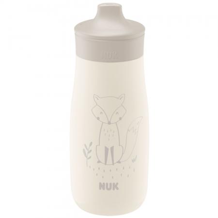 NUK Mini-Me Sip Trinkflasche aus Edelstahl 300ml mit Trinkaufsatz (beige)