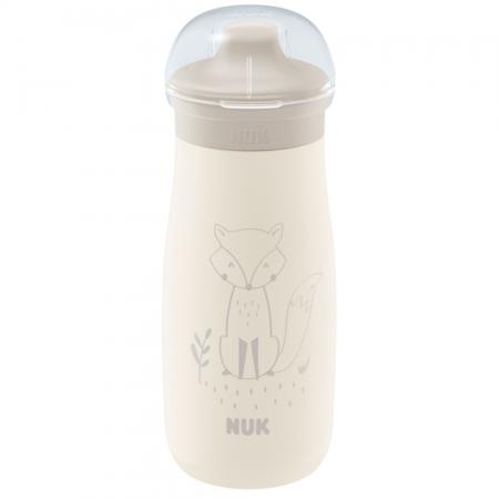 NUK Mini-Me Sip Trinkflasche aus Edelstahl 300ml mit Trinkaufsatz (beige)
