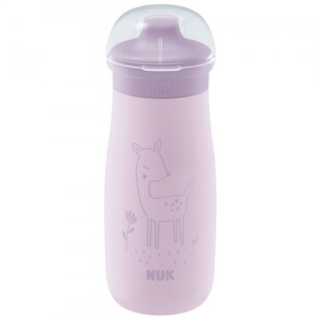 NUK Mini-Me Sip Trinkflasche aus Edelstahl 300ml mit Trinkaufsatz(flieder)