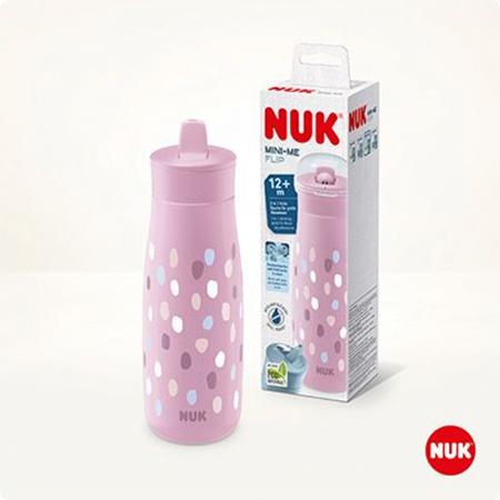 NUK Mini-Me Flip Trinkflasche 450ml mit 2in1 Trinkaufsatz(violett)