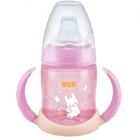NUK First Choice Trinklernflasche Night 150ml mit Trinktülle （rosa）