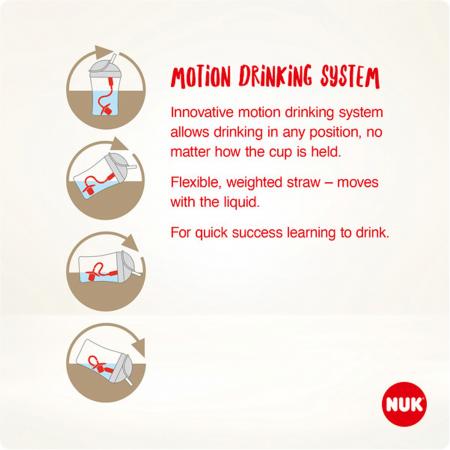 NUK Motion Cup 230ml mit weichem Strohhalm （gelb）