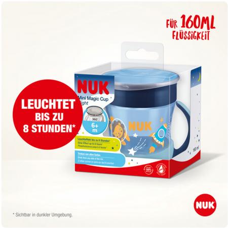 NUK Mini Magic Cup Night 160ml mit Trinkrand und Deckel （blau）