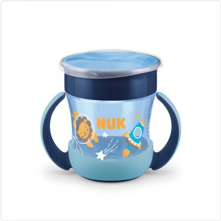 NUK Mini Magic Cup Night 160ml mit Trinkrand und Deckel （blau）