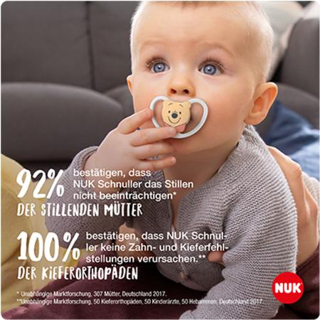 NUK Disney Winnie Puuh Space Silikon-Schnuller Gr. 2 weiß/grau | 2er Box