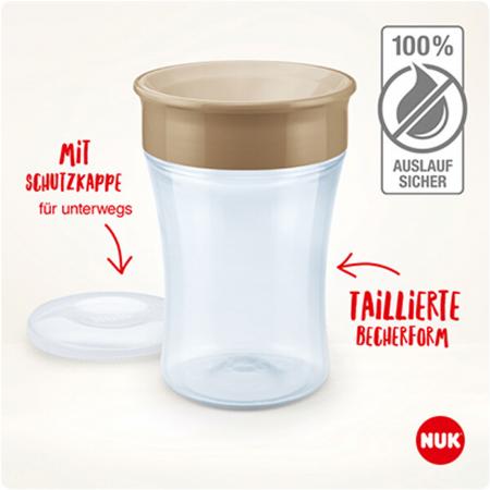 NUK Disney Mickey Mouse Magic Cup 230ml mit Deckel （grau）