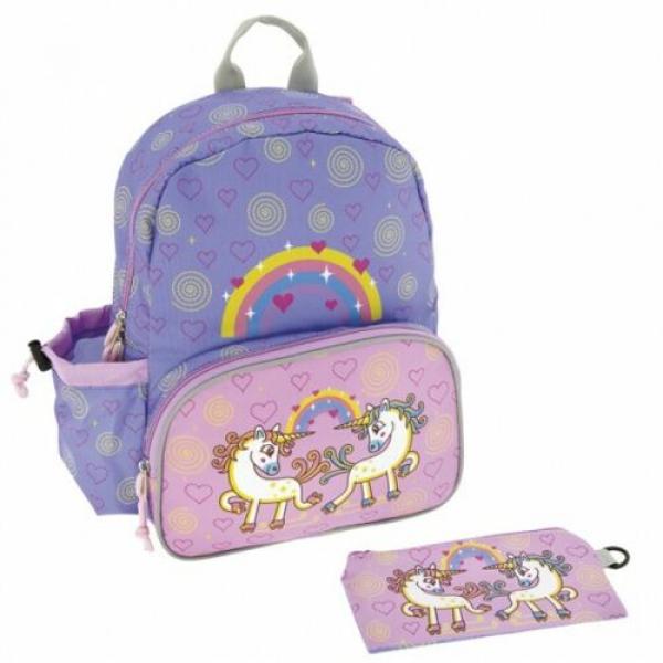 Laken Kinderrucksack 33cm JUNIOR ab 3j Rucksack BACKPACK mit Einhorn Thermofach