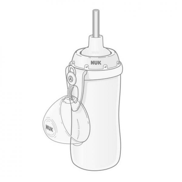 NUK Flexi Cup Trinklernflasche mit Trinkhalm, 300ml, 12+ Monate, Bagger (grün)