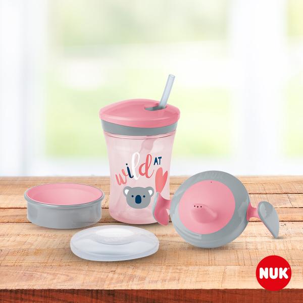 NUK 10751180 Trinklern-Set 3-in-1 rosa · koala · BPA-frei · 230ml · 6+ Monate