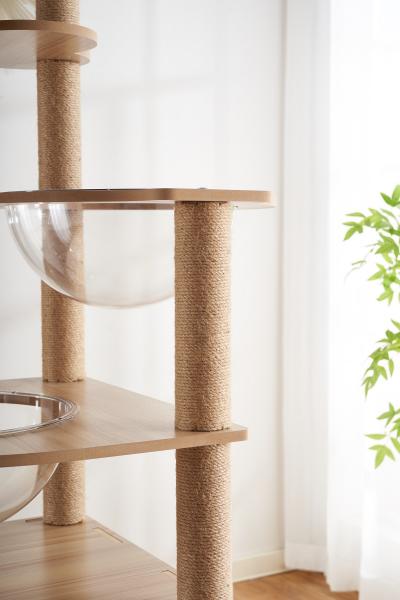 Snoekie Stabiler Kratzbaum mit Katzenhaus, Acryl-Körben und Kletterleiter