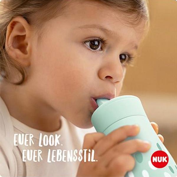 NUK Mini-Me Flip Trinkflasche aus Edelstahl 500ml mit 2in1 Trinkaufsatz lila(blau)