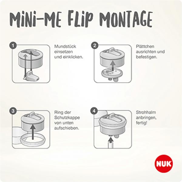 NUK Mini-Me Flip Trinkflasche aus Edelstahl 500ml mit 2in1 Trinkaufsatz lila(blau)