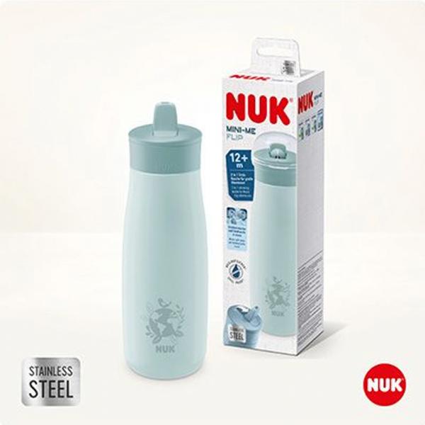 NUK Mini-Me Flip Trinkflasche aus Edelstahl 500ml mit 2in1 Trinkaufsatz lila(blau)