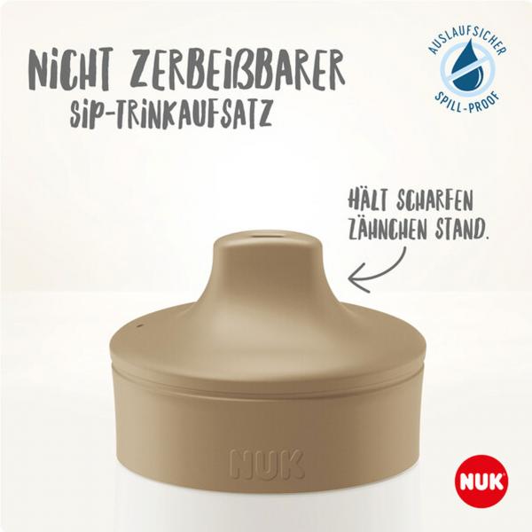 NUK Mini-Me Sip Trinkflasche aus Edelstahl 300ml mit Trinkaufsatz(flieder)