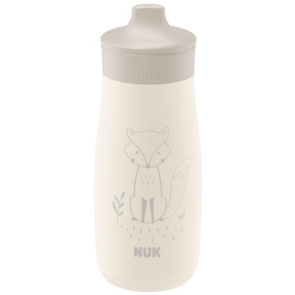 NUK Mini-Me Sip Trinkflasche aus Edelstahl 300ml mit Trinkaufsatz (beige)