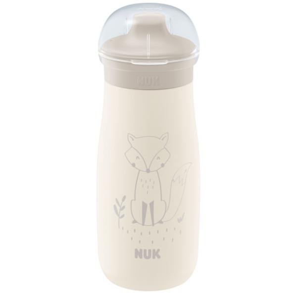 NUK Mini-Me Sip Trinkflasche aus Edelstahl 300ml mit Trinkaufsatz (beige)