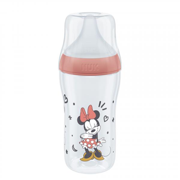 NUK Disney Mickey Mouse Perfect Match Babyflasche 260ml mit Trinksauger Gr. M 3+ M, rot