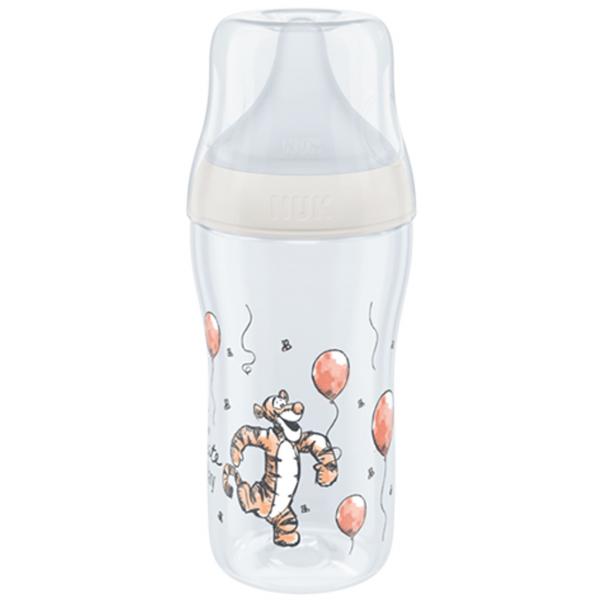 NUK Disney Winnie Puuh Perfect Match Babyflasche 260ml mit Trinksauger Gr. M 3+ M, weiß