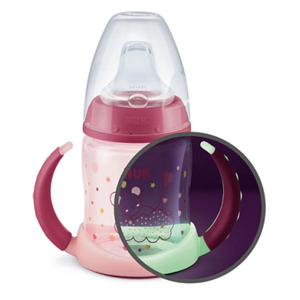 NUK First Choice Trinklernflasche Night 150ml mit Trinktülle （rosa）
