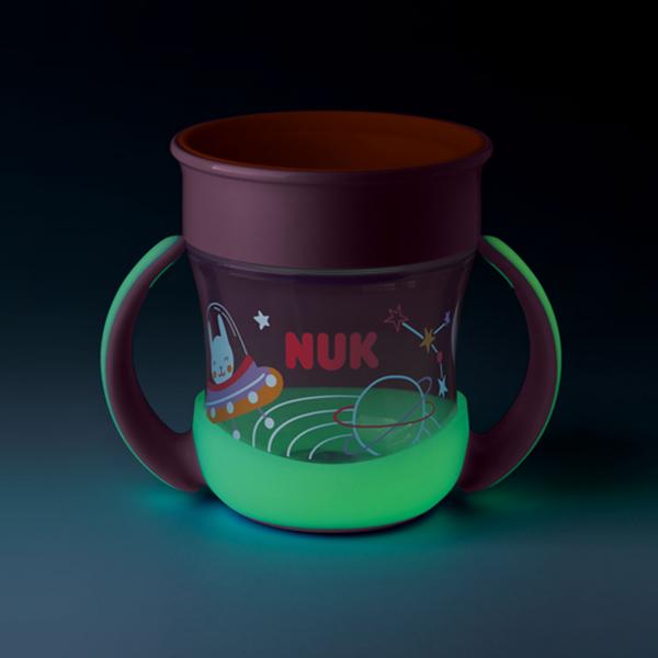 NUK Mini Magic Cup Night 160ml mit Trinkrand und Deckel （rosa）