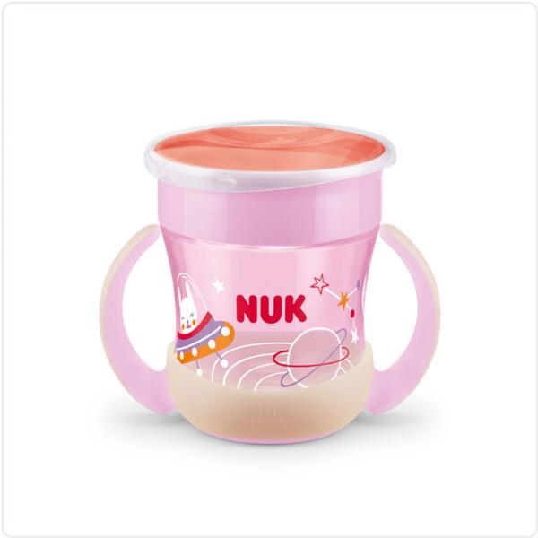 NUK Mini Magic Cup Night 160ml mit Trinkrand und Deckel （rosa）