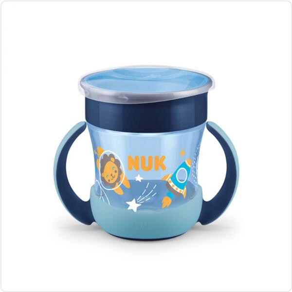 NUK Mini Magic Cup Night 160ml mit Trinkrand und Deckel （blau）