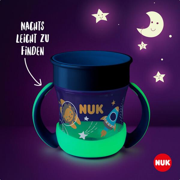 NUK Mini Magic Cup Night 160ml mit Trinkrand und Deckel （blau）