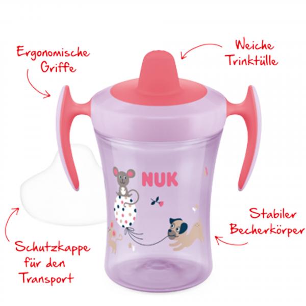 NUK Trainer Cup 230ml mit Trinktülle （rosa ）