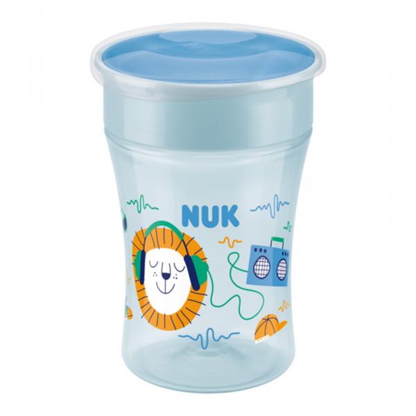 NUK Magic Cup 230ml mit Trinkrand und Deckel （blau）