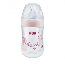 NUK Nature Sense Babyflasche Silikon-Trinksauger, Größe M, 260ml rosa