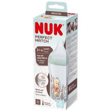 NUK Disney Winnie Puuh Perfect Match Babyflasche 260ml mit Trinksauger Gr. M 3+ M, grün