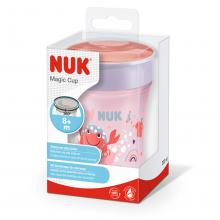 NUK Magic Cup 230ml mit Trinkrand und Deckel （rot）